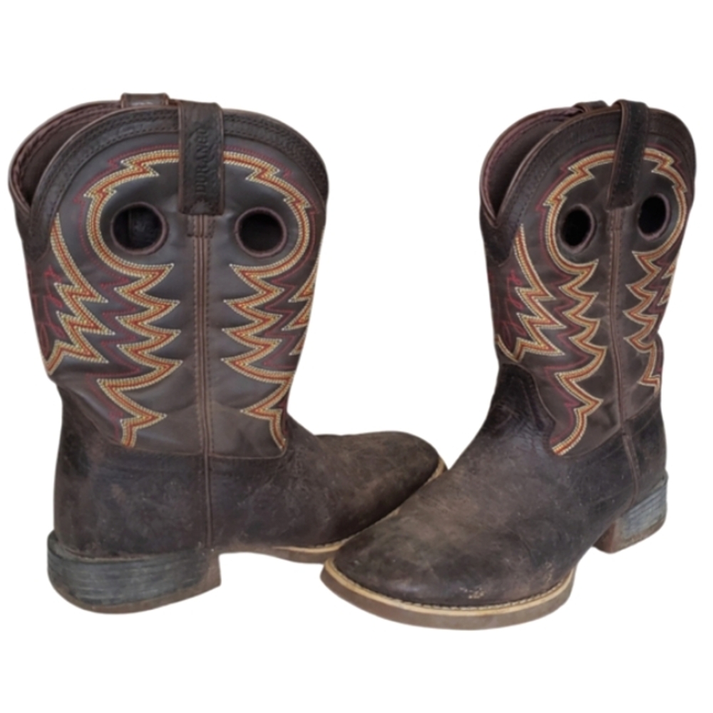 Durango Kids 8 Brown Leather Western Boots for Toddlers or Kids Size 3.5 M.